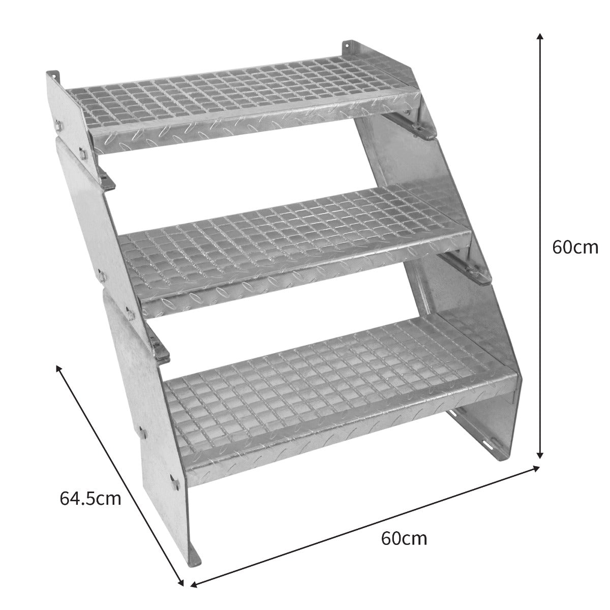 Scala zincata regolabile a 3 elementi - larghezza 600 mm