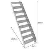 Scala zincata regolabile a 9 elementi - larghezza 600 mm