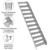 Scala zincata regolabile a 12 elementi - larghezza 600 mm