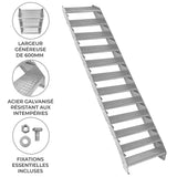 Scala zincata regolabile a 12 elementi - larghezza 600 mm