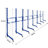 Carrello per Asciugatura Vernici a Spruzzo Combinato x 4 con 3 x Connettori