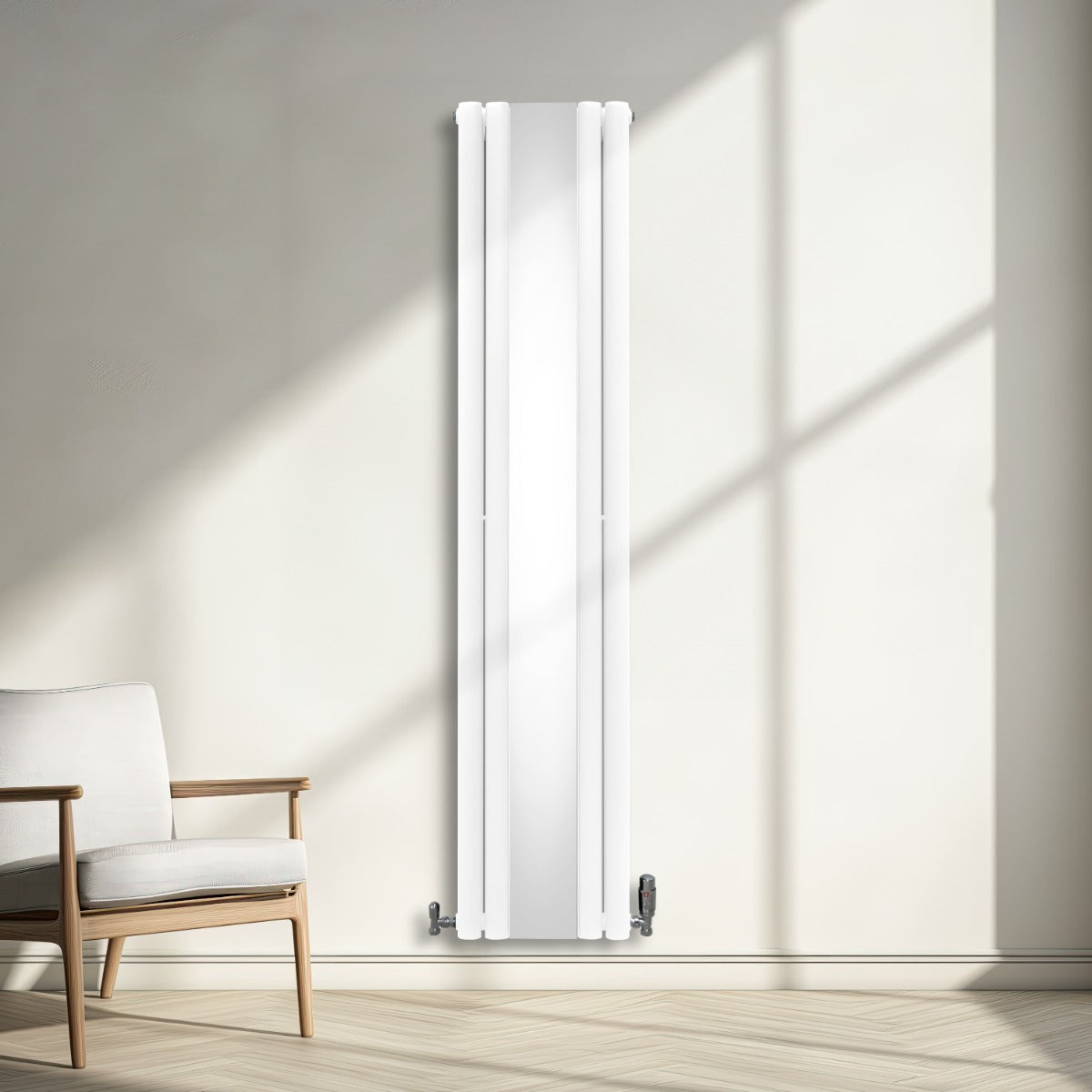 Radiatore Pannelli Ovali a Specchio - 1800 mm x 380 mm - Bianco