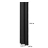 Radiatore a Colonna Ovale - 1800mm x 360mm - Nero