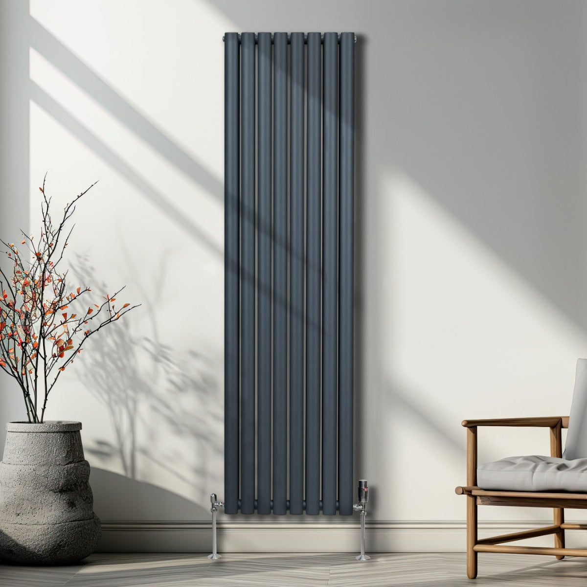 Radiatore a colonna ovale  - 1800mm x 480mm - Grigio Antracite