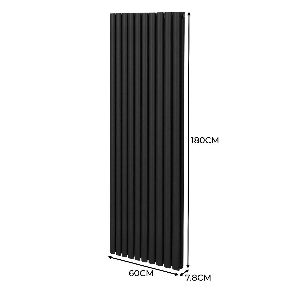 Radiatore a colonna Ovale - 1800mm x 600mm - Nero