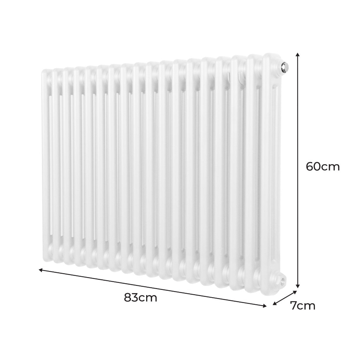 Radiatore Termosifone a 2 colonne - 600 x 832mm - Bianco