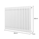 Radiatore Termosifone a 2 colonne - 600 x 832mm - Bianco