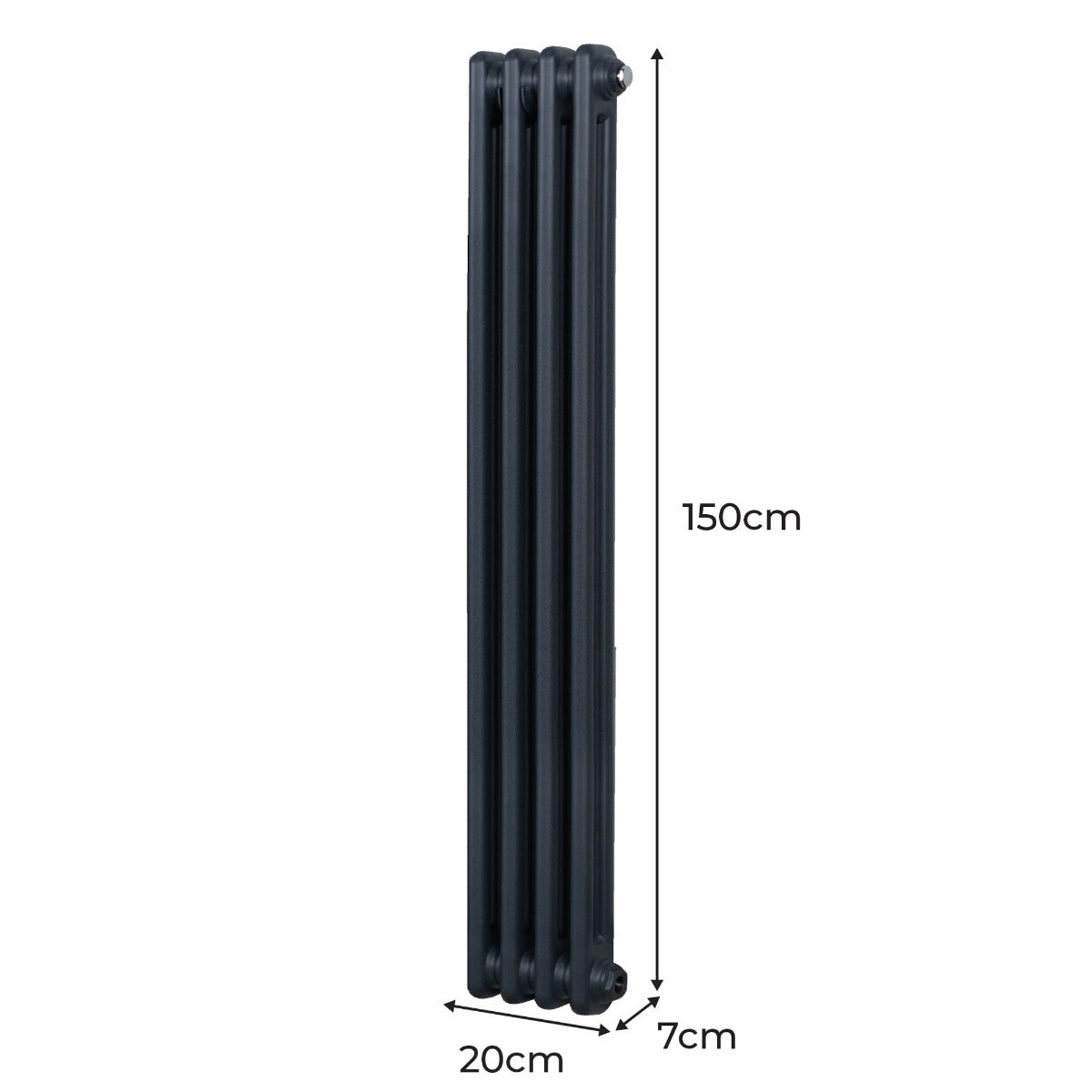 Radiatore Termosifone a 2 colonne - 1500 x 202 mm - Grigio antracite