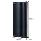 Radiatore Termosifone a 2 colonne - 1500 x 562mm - Grigio antracite