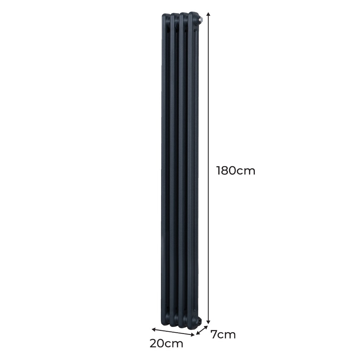 Radiatore Termosifone a 2 colonne - 1800 x 202mm - Grigio antracite