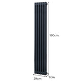 Radiatore Termosifone a 2 colonne - 1800 x 292mm - Grigio antracite