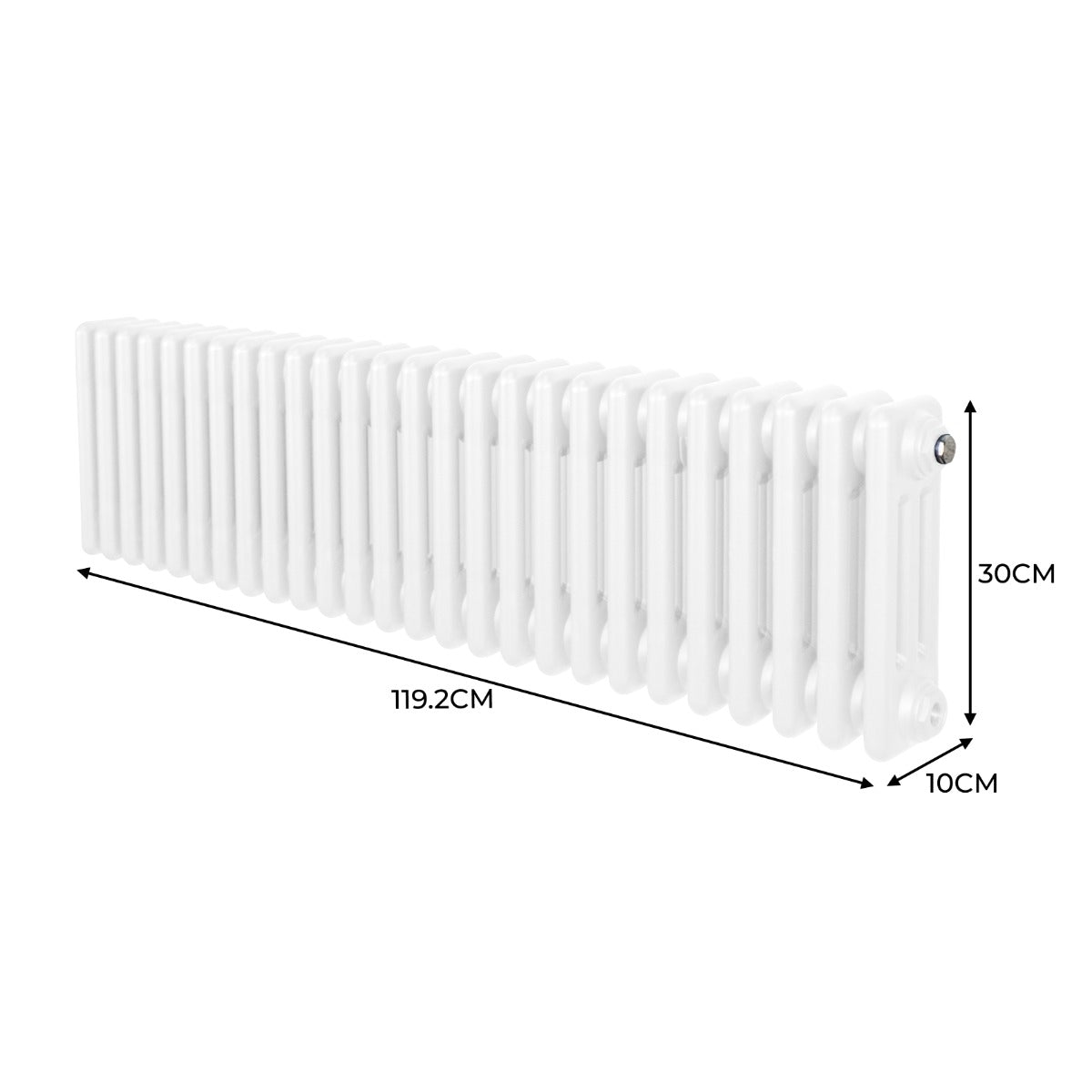 Radiatore Termosifone a 3 colonne - 300 x 1192mm - Bianco