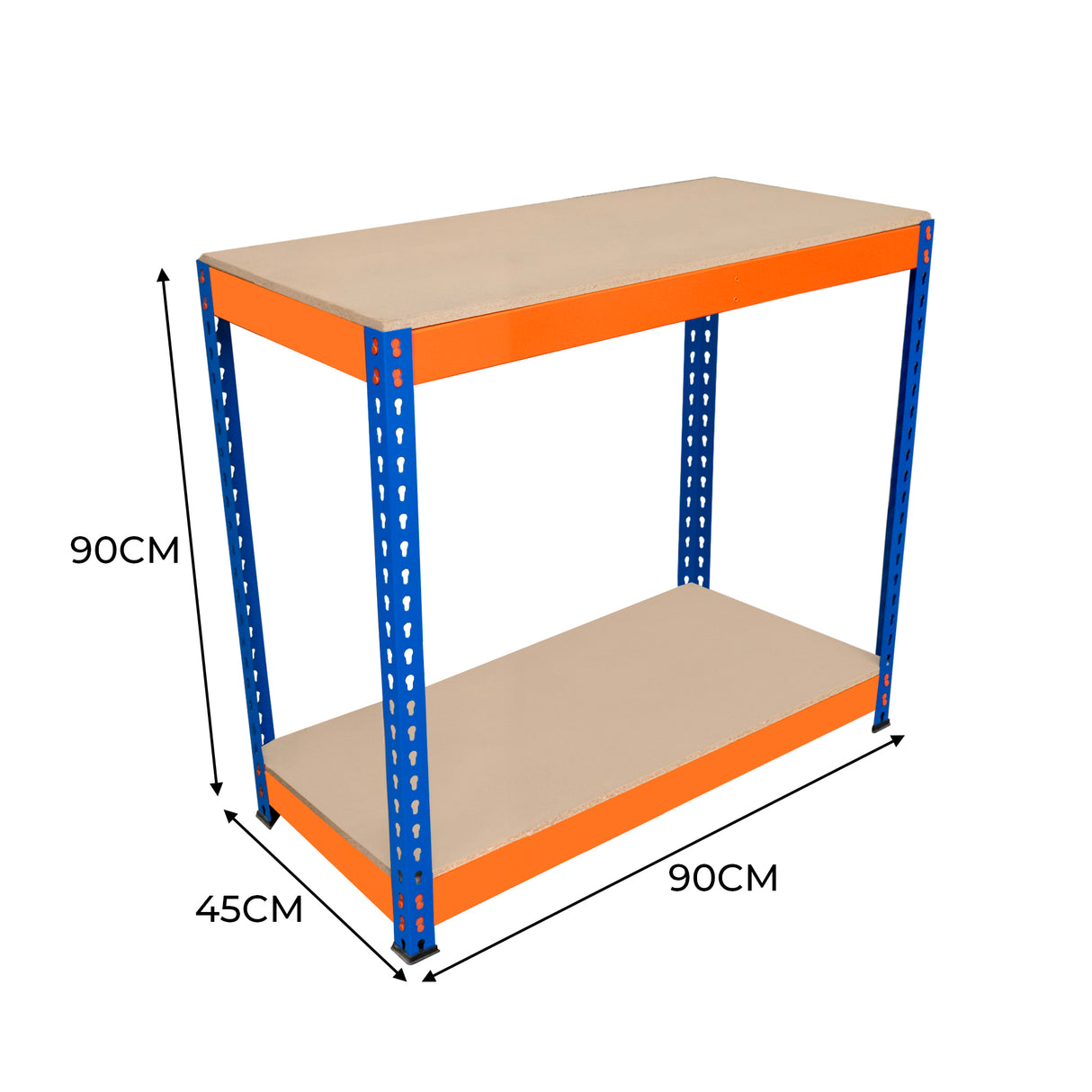 Banco da Lavoro a 2 Ripiani S-Rax - 90cm x 45cm x 90cm