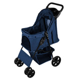 Passeggino per Animali con Copertura Antipioggia – Blu Navy