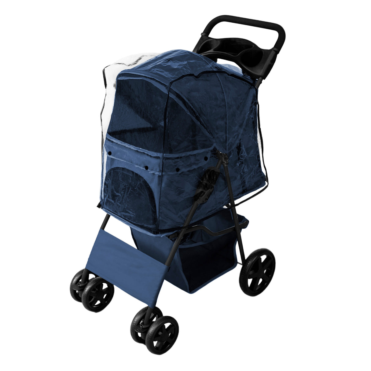 Passeggino per Animali con Copertura Antipioggia – Blu Navy