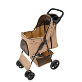 Passeggino per Animali con Copertura Antipioggia – Beige