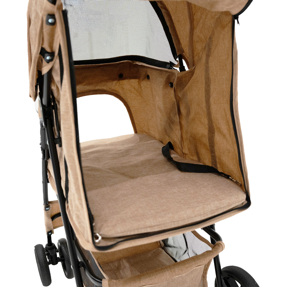 Passeggino per Animali con Copertura Antipioggia – Beige