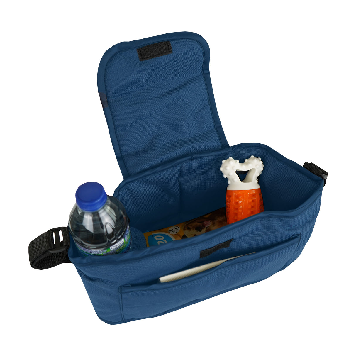 Passeggino per animali con copertura antipioggia e borsa organizer - Blu Navy