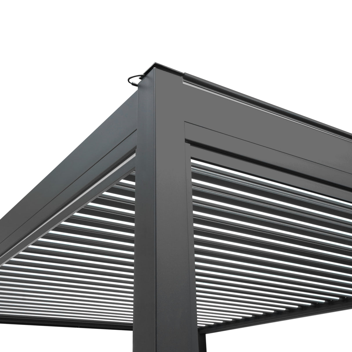 Pergola in alluminio antracite con luci a LED - 3 m x 3 m
