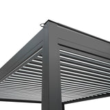 Pergola in alluminio antracite con luci a LED - 3 m x 3 m