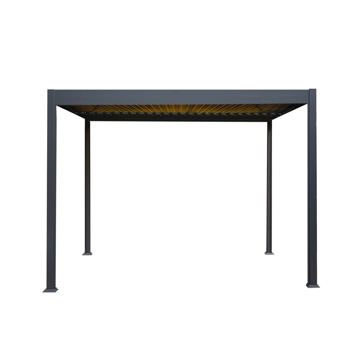 Pergola in alluminio antracite con luci a LED - 3 m x 3 m