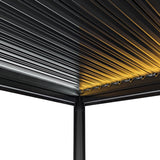 Pergola in alluminio antracite con luci a LED - 3 m x 3 m