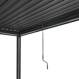 Pergola in alluminio antracite con luci a LED - 3 m x 3 m