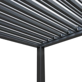 Pergola in alluminio antracite con luci a LED - 3 m x 3 m