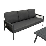 Set Divano da Giardino 4 Pezzi in Alluminio – Grigio Antracite