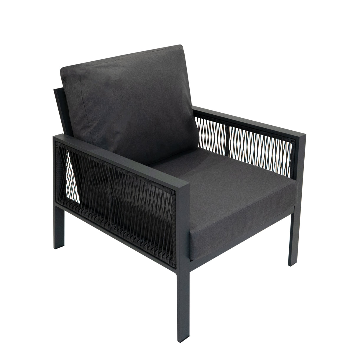 Set Divano da Giardino 4 Pezzi in Alluminio – Grigio Antracite
