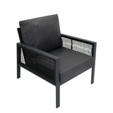 Set Divano da Giardino 4 Pezzi in Alluminio – Grigio Antracite