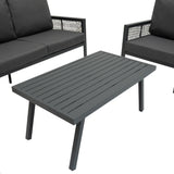 Set Divano da Giardino 4 Pezzi in Alluminio – Grigio Antracite