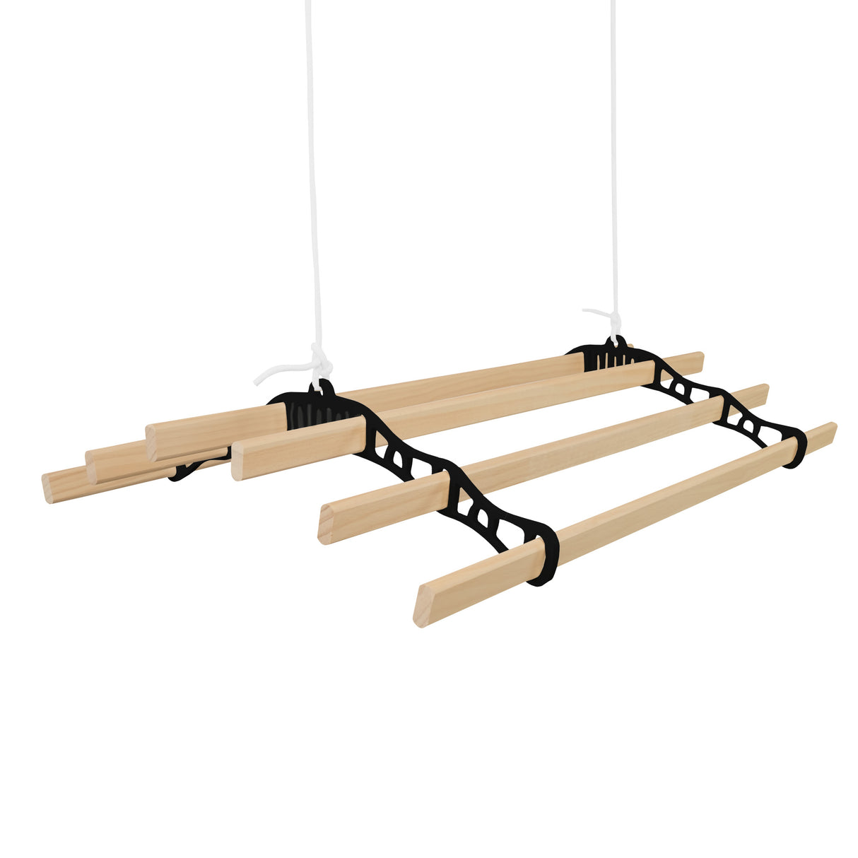 Stendibiancheria a Soffitto con Puleggia 6 Listelli 0,9m Nero