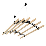 Stendibiancheria a Soffitto con Puleggia 6 Listelli 0,9m Nero