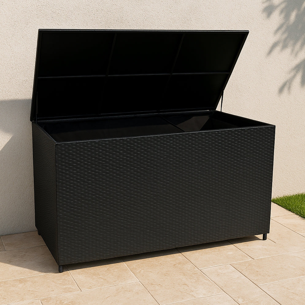 Baule Serafina in Rattan 996L per Esterno – Nero