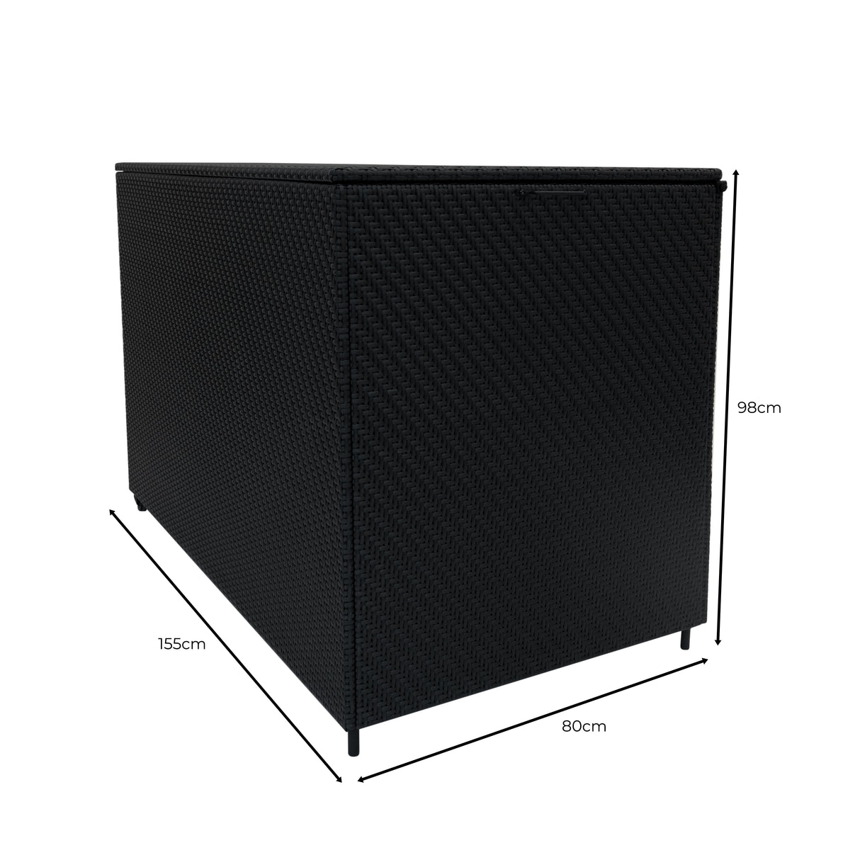 Baule Serafina in Rattan 996L per Esterno – Nero