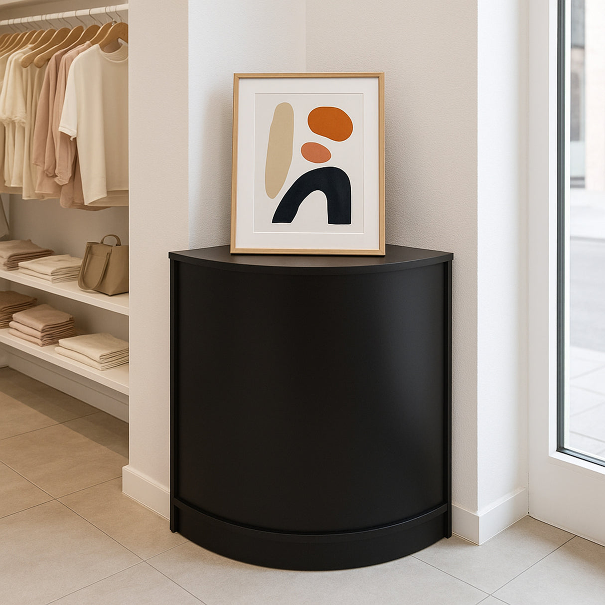 Bancone Angolare da Negozio CM60 – Nero