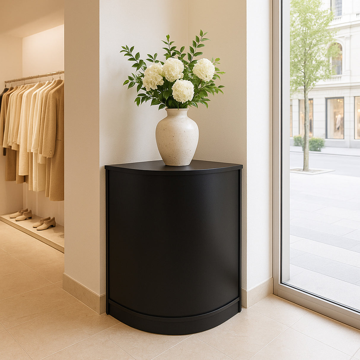 Bancone Angolare da Negozio CM60 – Nero