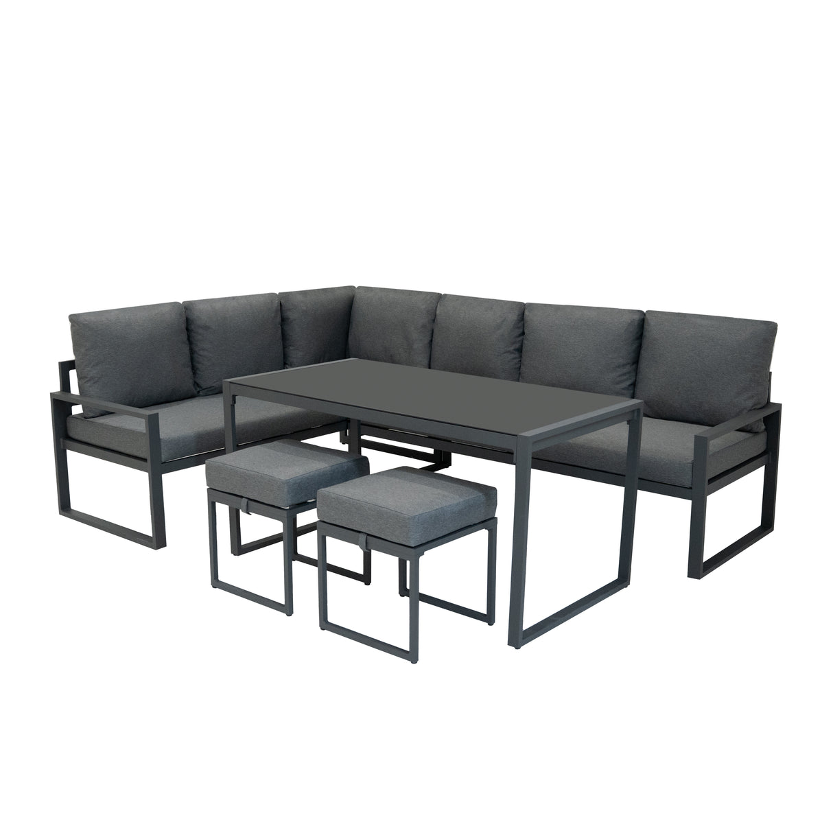 Set Divano Angolare in Alluminio - Grigio Antracite