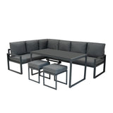 Set Divano Angolare in Alluminio - Grigio Antracite