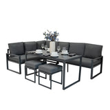 Set Divano Angolare in Alluminio - Grigio Antracite