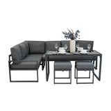 Set Divano Angolare in Alluminio - Grigio Antracite