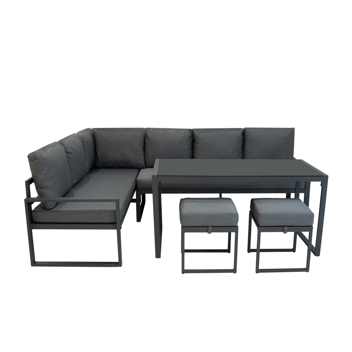 Set Divano Angolare in Alluminio - Grigio Antracite