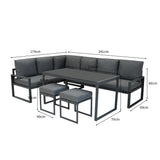 Set Divano Angolare in Alluminio - Grigio Antracite