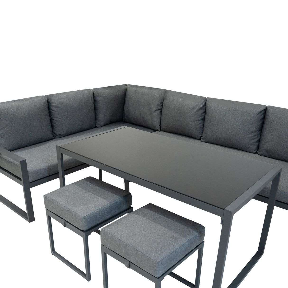 Set Divano Angolare in Alluminio - Grigio Antracite