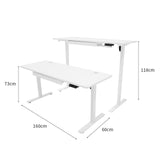 Scrivania Elettrica Regolabile con Cassetto - 160cm x 60cm