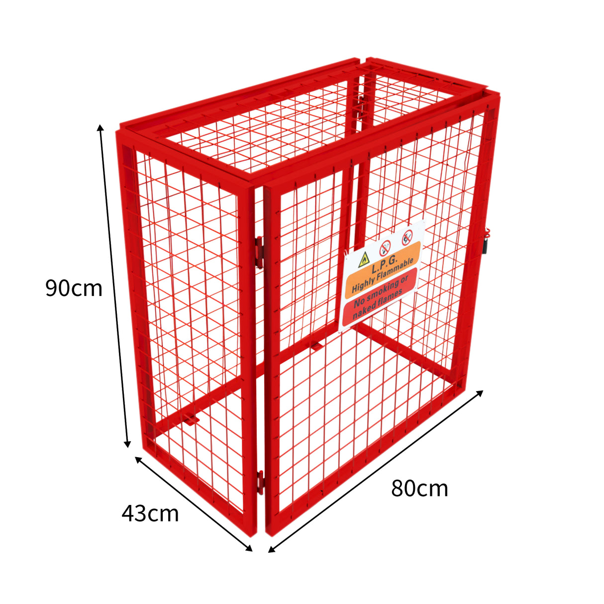 Gabbia a Rete Pieghevole per Bombole di Gas Rossa - 90cm x 80cm x 43cm