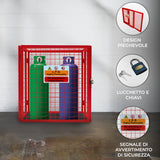 Gabbia a Rete Pieghevole per Bombole di Gas Rossa - 90cm x 80cm x 43cm