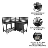 Set Cucina da Esterno in Alluminio 3 Pezzi