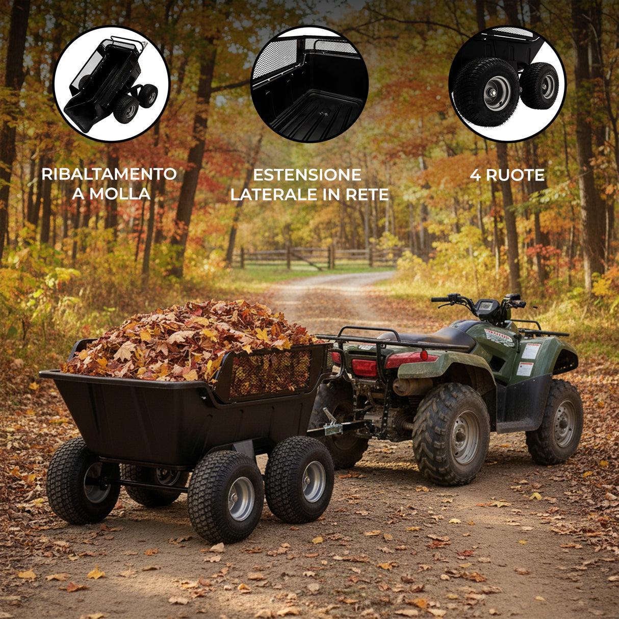 Rimorchio Ribaltabile 4 Ruote – 680kg